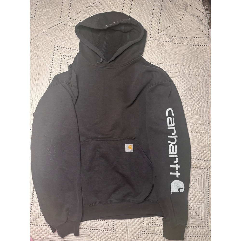 Carhartt Mens K288 BLK Original Fit Sleeve Logo Hoodie Black Size Medium